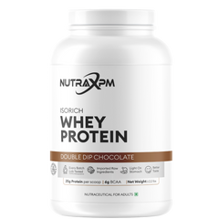 NUTRAXPM Isorich Whey Protein – Double Dip Chocolate Isolate & Concentrate Blend | 25.67g Protein | 5.7g BCAA | 2.2 lbs