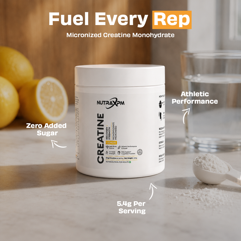 NUTRAXPM Creatine Monohydrate Micronized | 5.4g Per Serving | 300g | 50 Servings – Tangy Orange