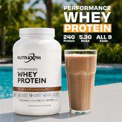 NUTRAXPM Performance Whey Protein – High Quality Protein | 24g Protein | 5.3g BCAA | 2.2 lbs – Cafe Mocha