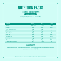 NUTRAXPM Creatine Monohydrate Micronized | 5.4g Per Serving | 300g | 50 Servings – Tangy Orange