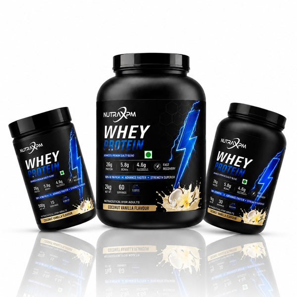 NUTRAXPM Athlete Signature Series • Whey Protein – High Quality Protein | 26g Protein | 5.8g BCAA – Coconut Vanilla