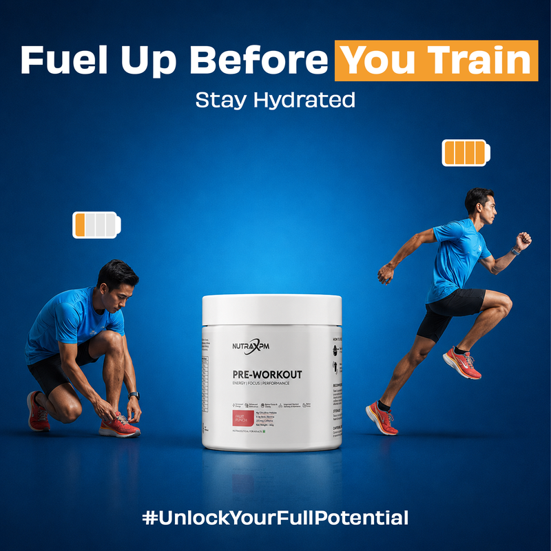 NUTRAXPM Pre-Workout – Energy | Focus | Performance | 360g | 200mg Caffeine – Tangy Orange