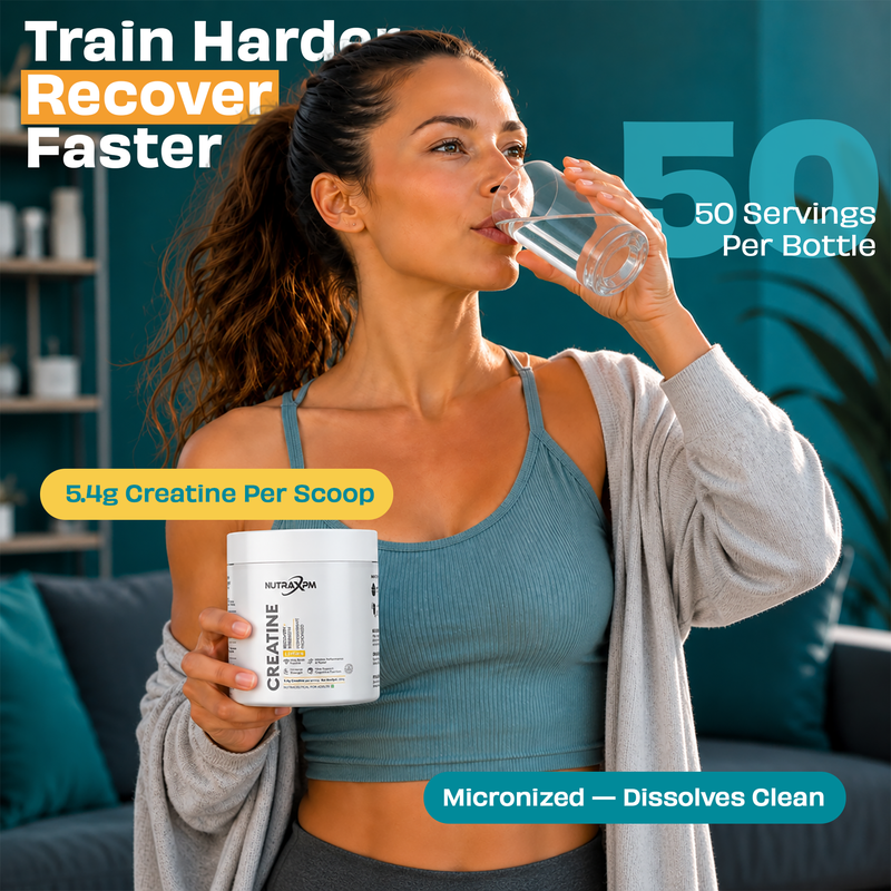 NUTRAXPM Creatine Monohydrate Micronized | 5.4g Per Serving | 300g | 50 Servings – Tangy Orange
