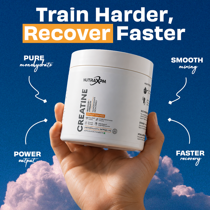 NUTRAXPM Creatine Monohydrate Micronized | 5.4g Per Serving | 300g | 50 Servings – Tangy Orange