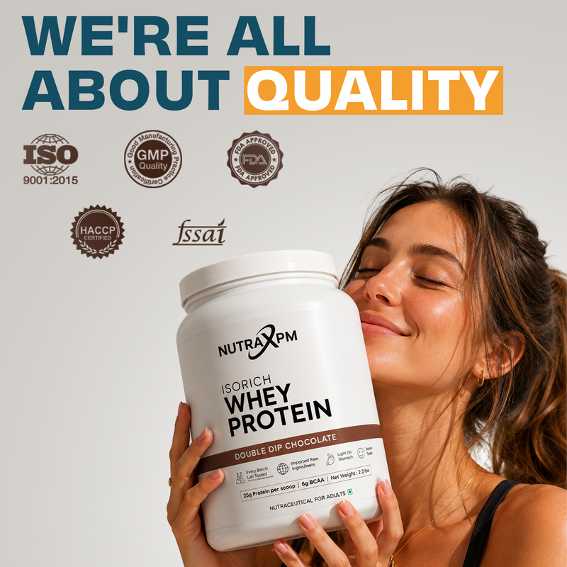 NUTRAXPM Isorich Whey Protein – Double Dip Chocolate Isolate & Concentrate Blend | 25.67g Protein | 5.7g BCAA | 2.2 lbs