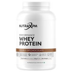 NUTRAXPM Performance Whey Protein – High Quality Protein | 24g Protein | 5.3g BCAA | 2.2 lbs – Double Dip Chocolate