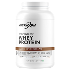NUTRAXPM Concentrate Whey Protein – High Quality Protein | 25.2g Protein | 5.7g BCAA | 2.2 lbs – Double Dip Chocolate