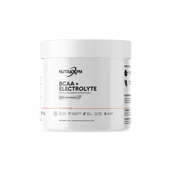 NUTRAXPM BCAA + Electrolyte – Muscle Growth | Faster Recovery | 360g | 30 Servings – Watermelon