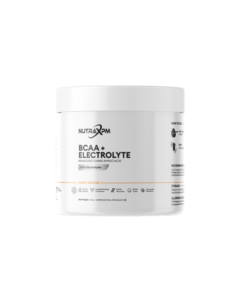 NUTRAXPM BCAA + Electrolyte – Muscle Growth | Faster Recovery | 360g | 30 Servings – Tangy Orange