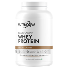 NUTRAXPM Concentrate Whey Protein – High Quality Protein | 25.2g Protein | 5.7g BCAA | 2.2 lbs – Cafe Mocha