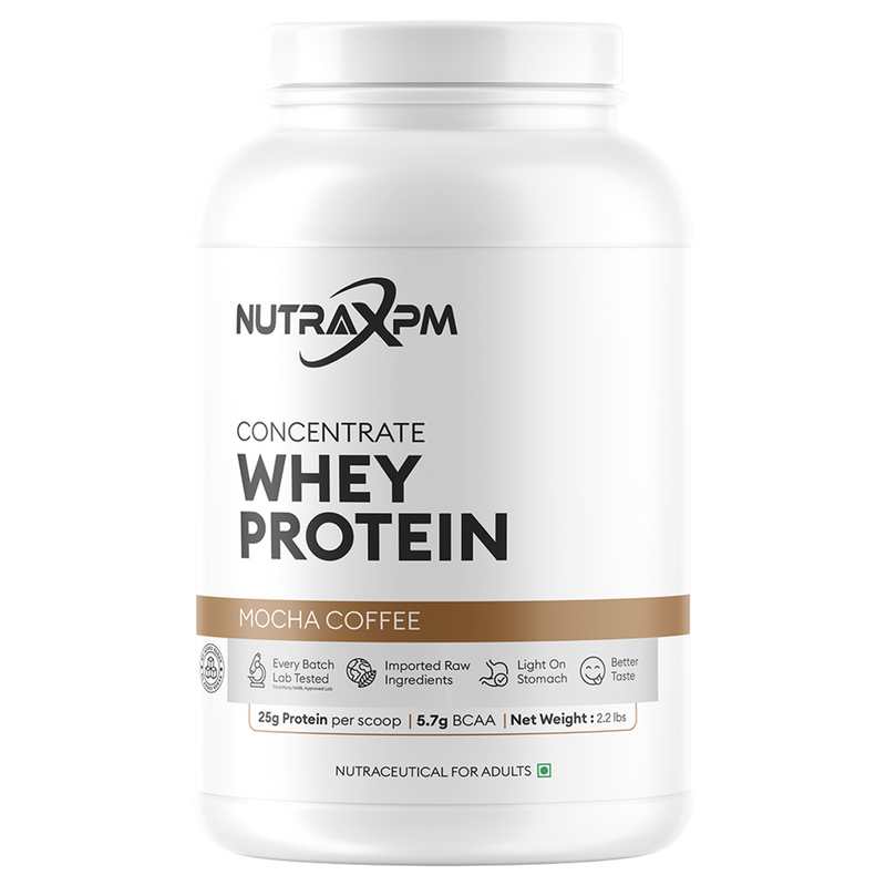 NUTRAXPM Concentrate Whey Protein – High Quality Protein | 25.2g Protein | 5.7g BCAA | 2.2 lbs – Cafe Mocha